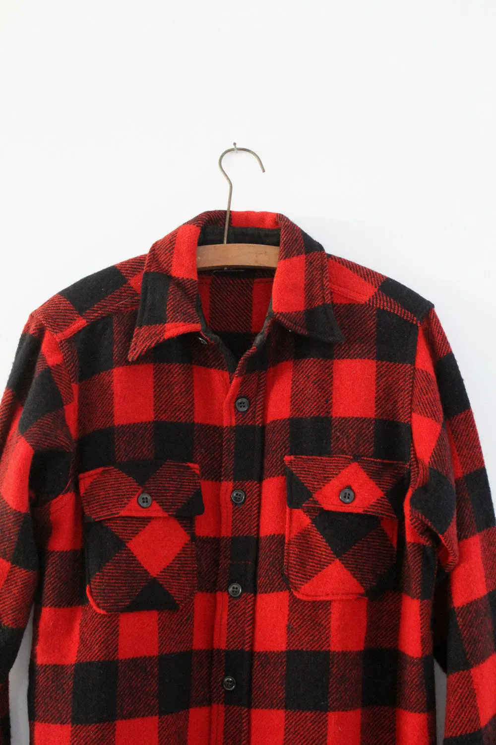 vintage 50s Uncle Sam plaid wool shirt coat