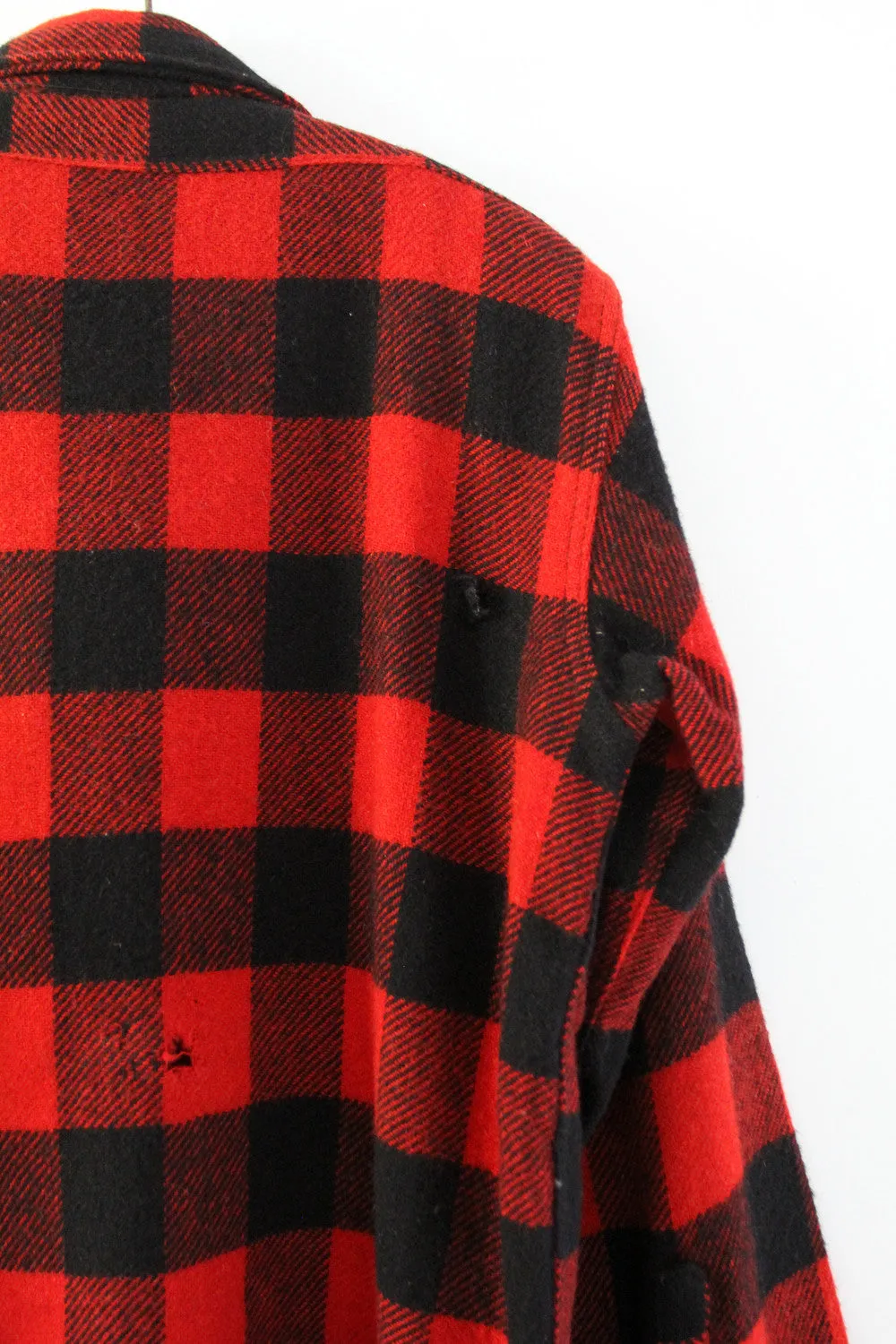 vintage 50s Uncle Sam plaid wool shirt coat