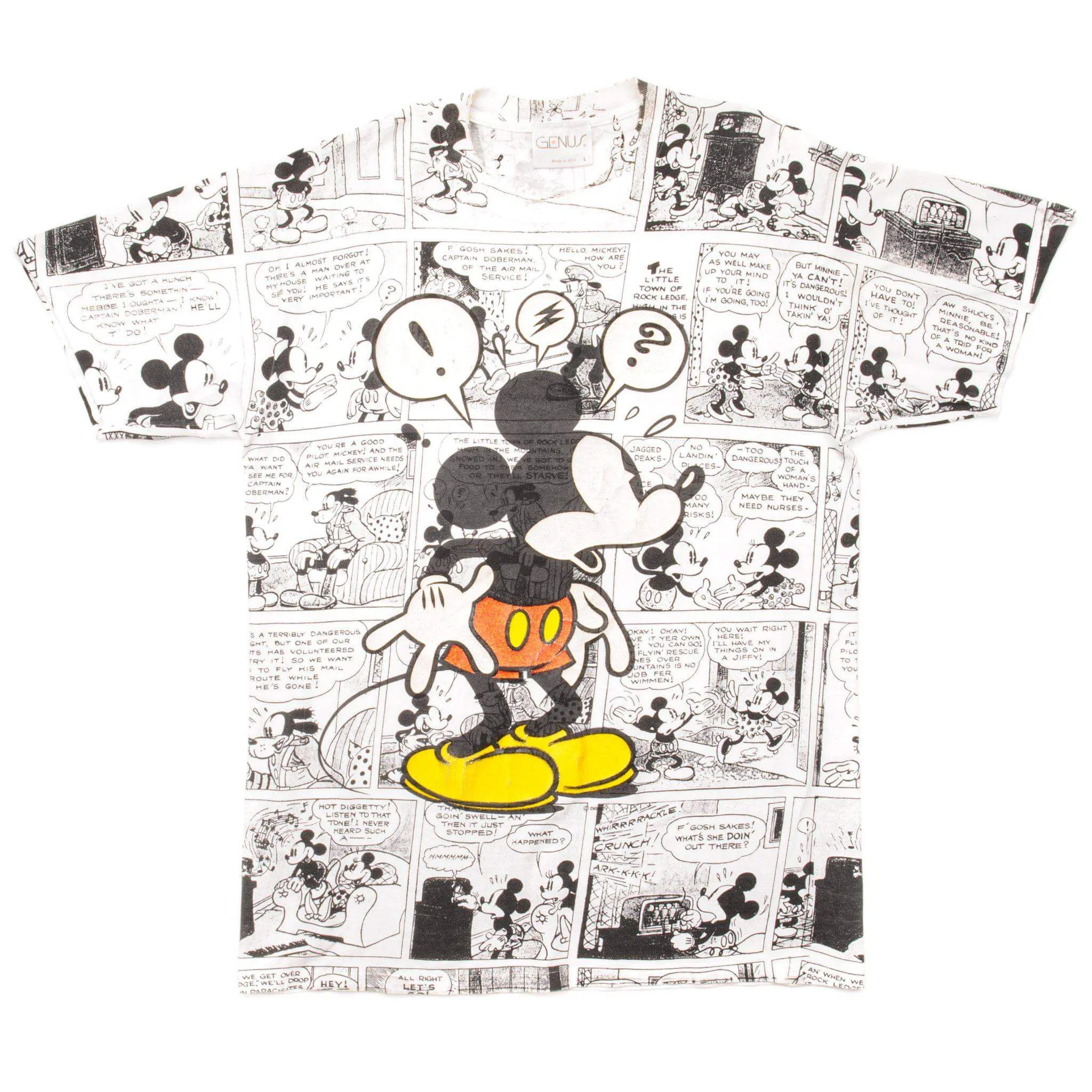 VINTAGE ALL OVER PRINT DISNEY MICKEY MOUSE TEE SHIRT SIZE LARGE MADE IN USA