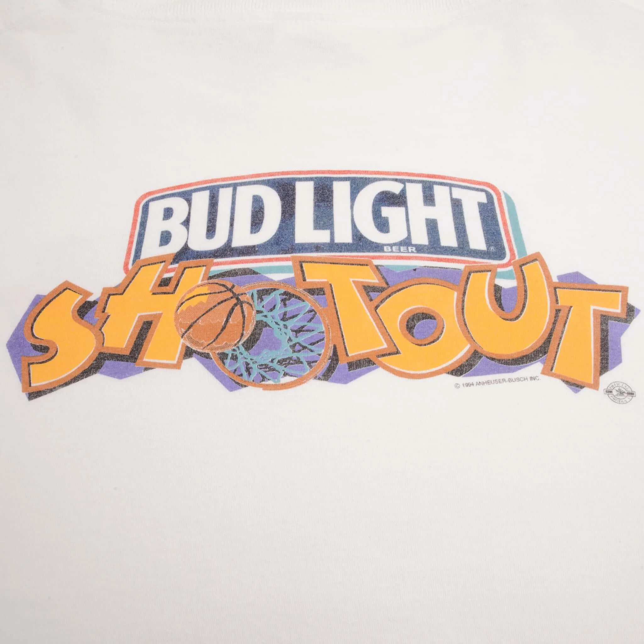 VINTAGE BUD LIGHT SHOOTOUT BUDWEISER  TEE SHIRT 1994 SIZE XL