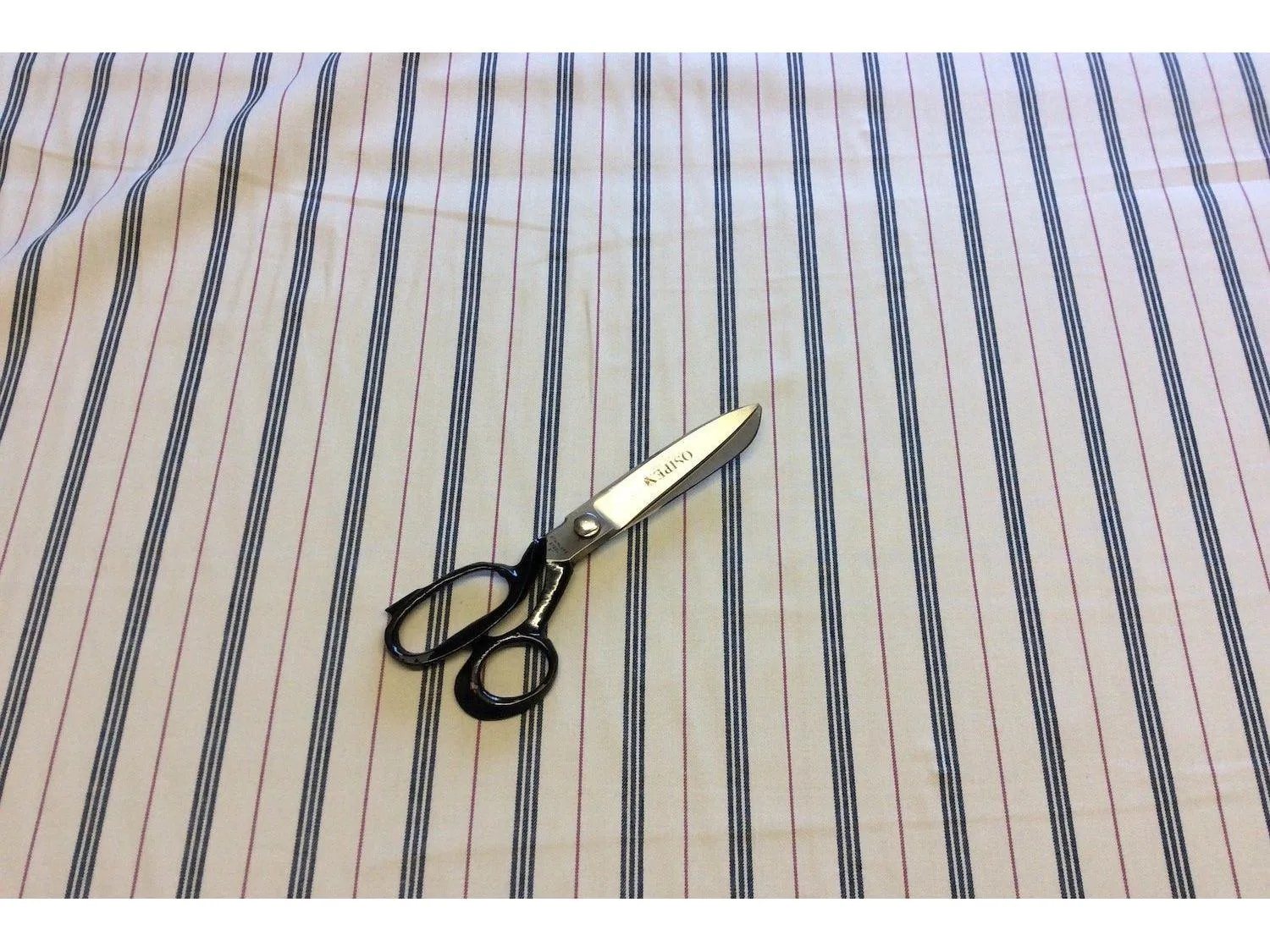 Vintage  Style Ticking Stripe, Twill Cotton Lining / Shirting Fabric - THICK BLUE STRIPE