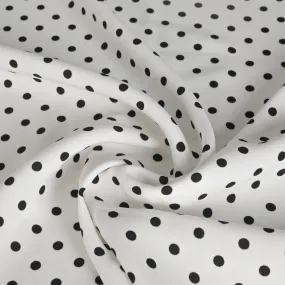 White Polka Dot Crepe Fabric 3475