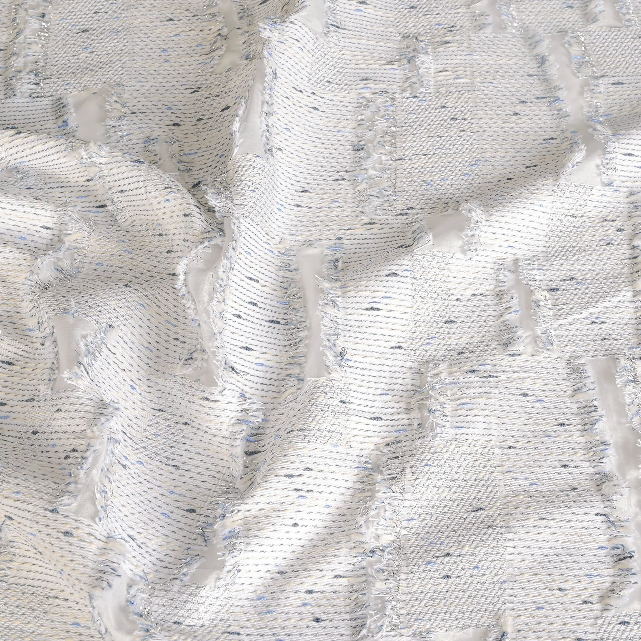 White Shiny Jacquard Fabric 3598