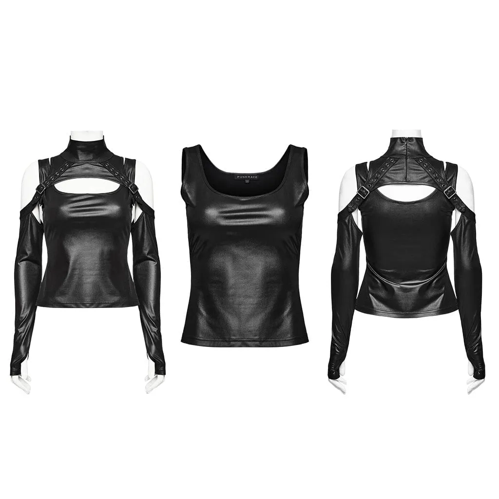 Women's Punk Off-the-shoulder Two-piece Vest