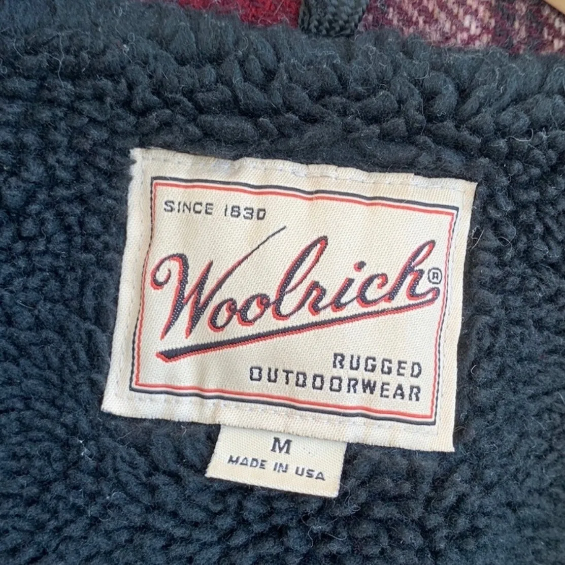 WOOLRICH Vintage Wool Plaid Fleece Lined Zippered Winter Coat Shirt Jacket Shacket