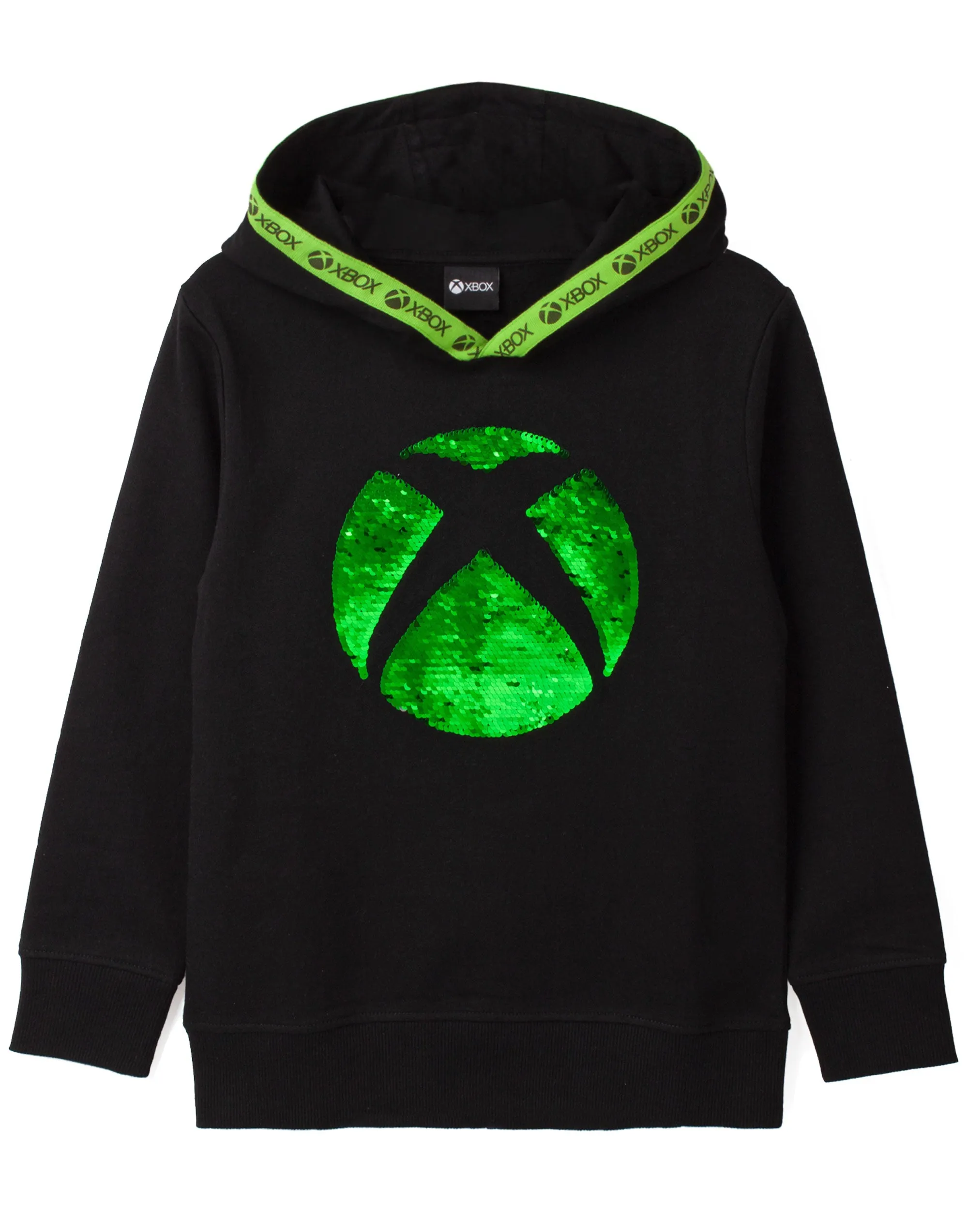 XBOX Logo Flip Sequin Boys Black Hoodie