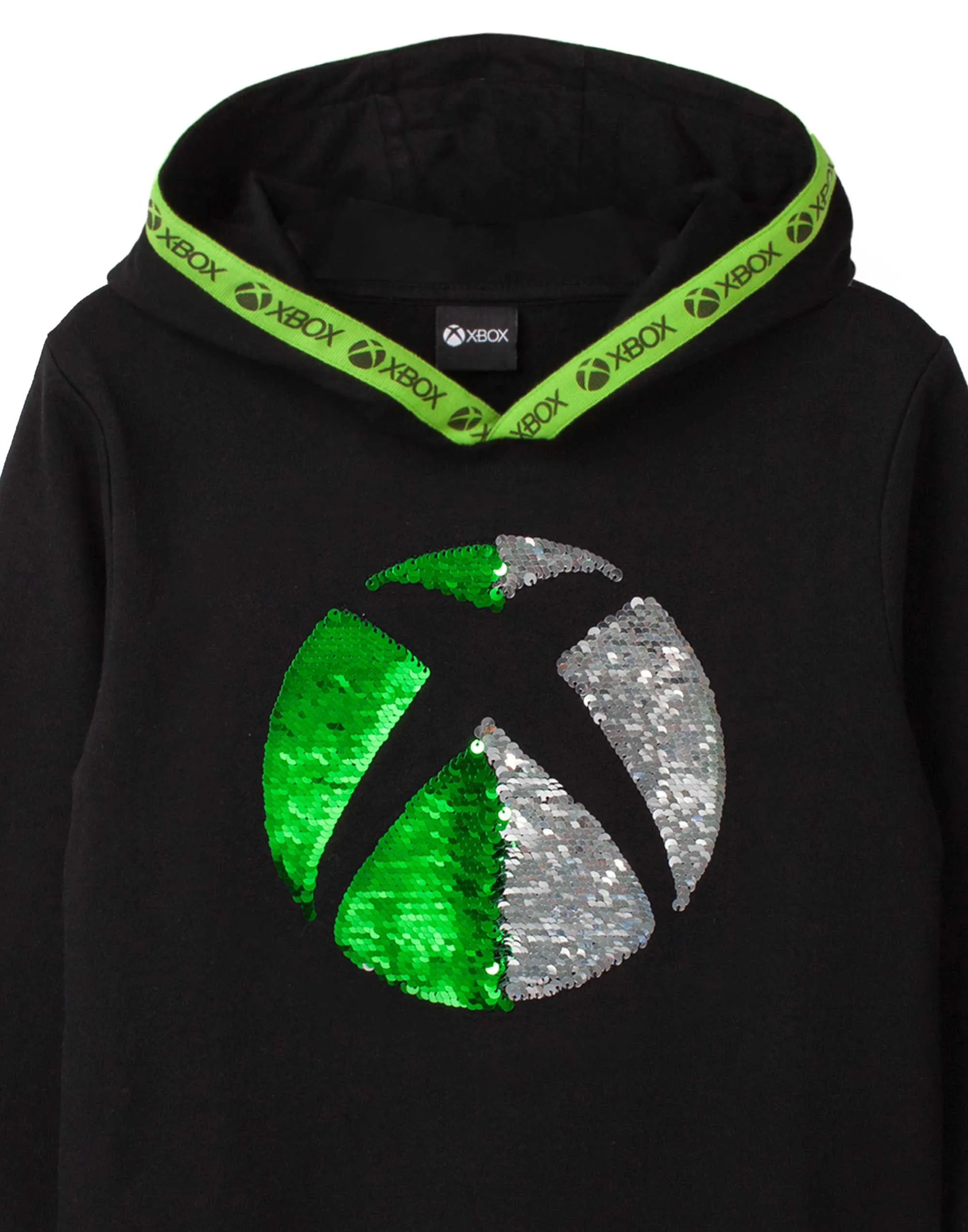 XBOX Logo Flip Sequin Boys Black Hoodie