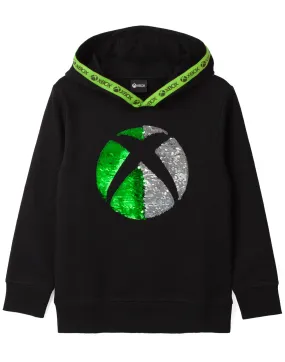 XBOX Logo Flip Sequin Boys Black Hoodie